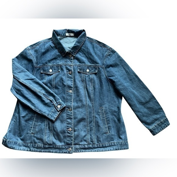Agnes Orinda Jackets & Blazers - Women's Plus Size blue Denim Jacket Blue size 3X